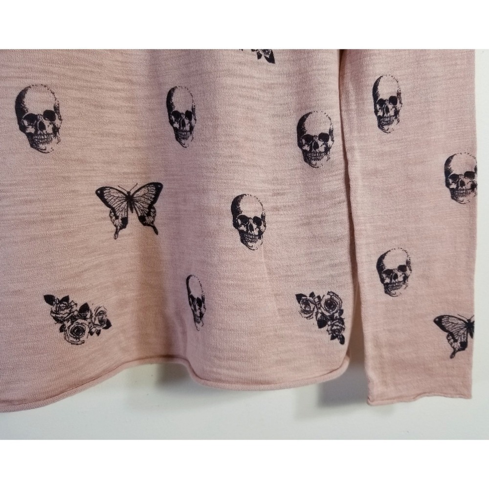 Skull Cashmere Dru Cotton Knit Skull Print Sweater Rose Pink NWT Sizes XS S - Picture 14 of 16